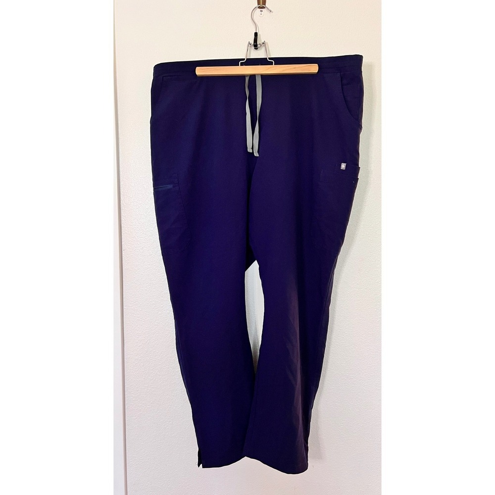 FIGS Technical Collection Scrub Pants XXL Navy Blue Cargo Drawstring Medical